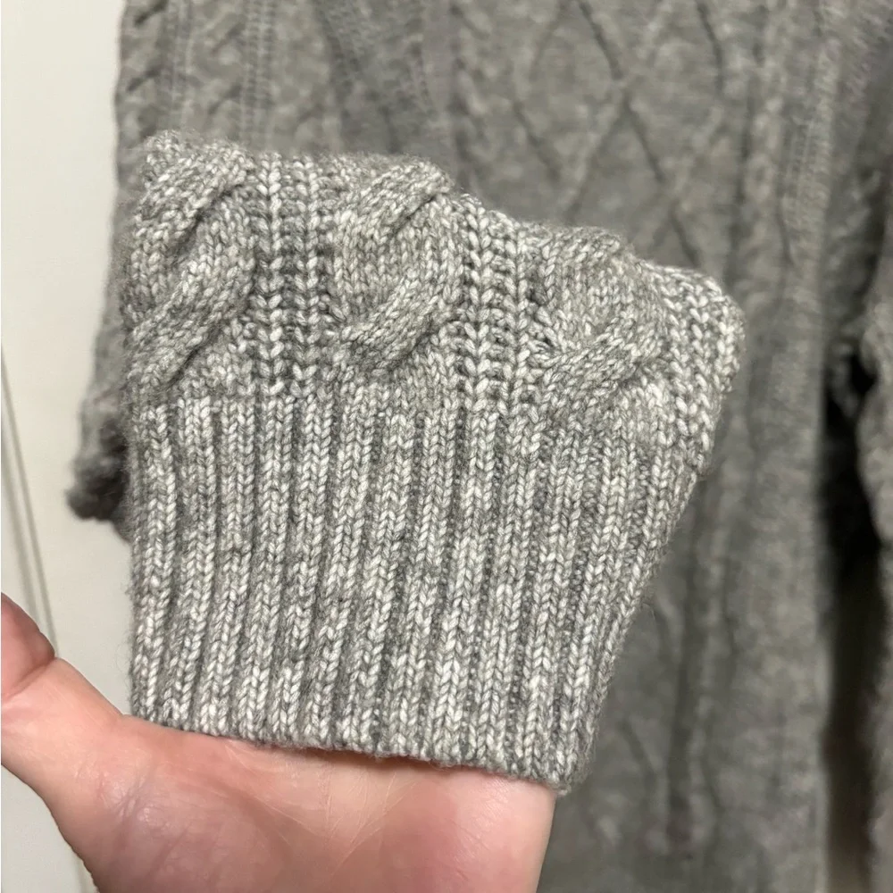 *Express Men’s Heather Gray Cable Knit Wool Blend Turtleneck XL Sweater #IH